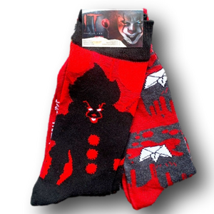 2-Pack IT Chapter Two Pennywise Funny Novelty Crew Socks - NWT